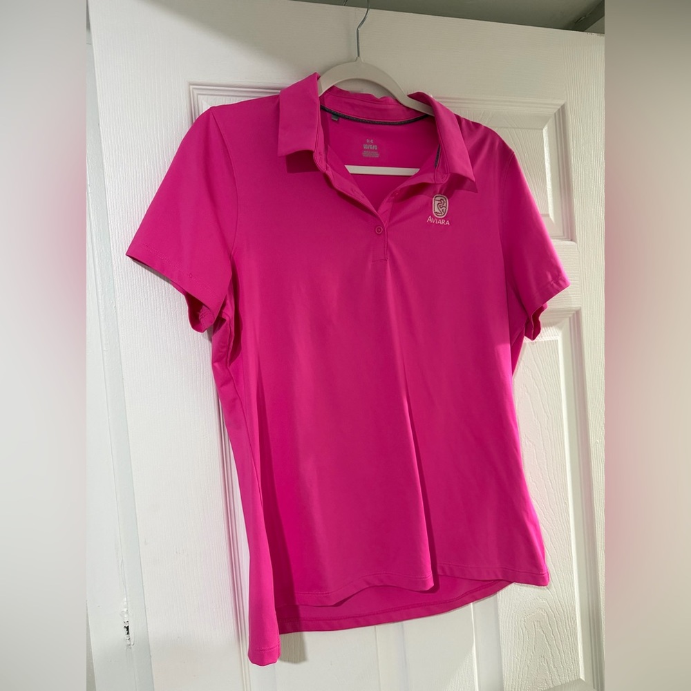 Under Armour Magenta Athletic Polo Top